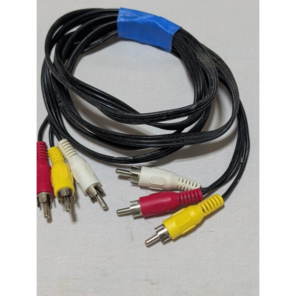 3-RCA Composite Audio Video AV Cable Male to Male Red White Yellow Connectors